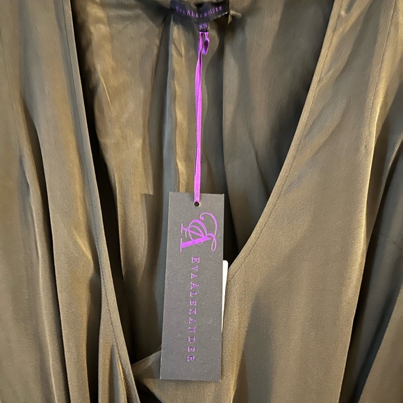 Eva Alexander Green Silk Wrap Dress - Picture 2 of 4